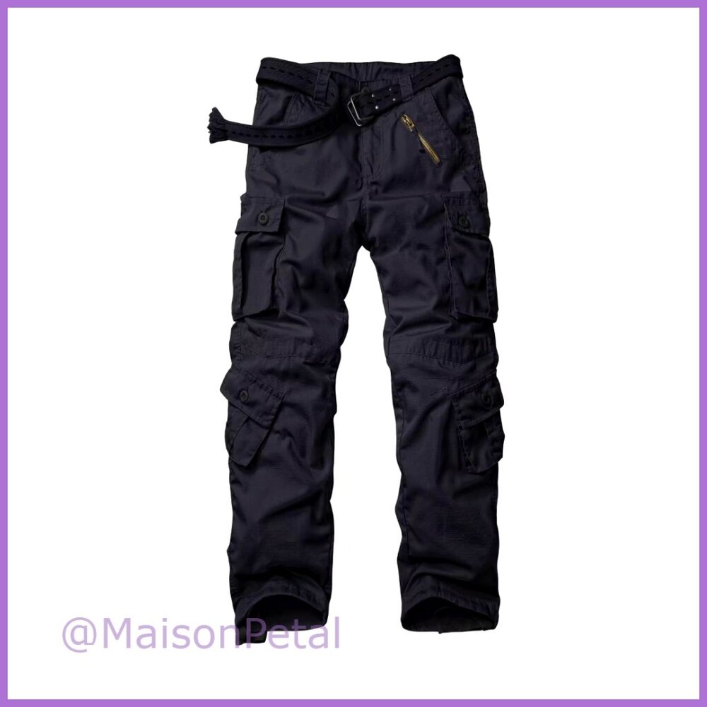 Women's Cargo Pants with Ripstop Fabric, 8 Pockets, Relaxed Fit